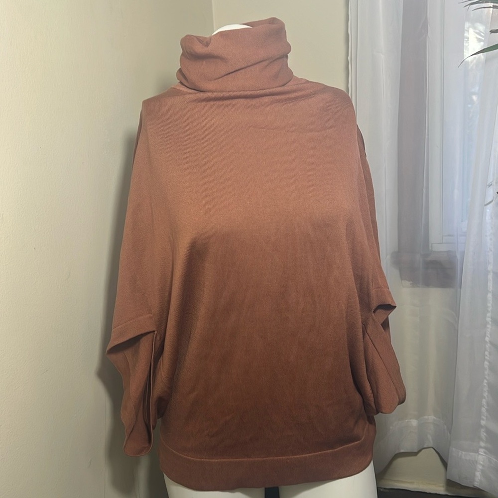 UKASTYLE TOP PONCHO STYLE SIZE M BROWN - Picture 11 of 15